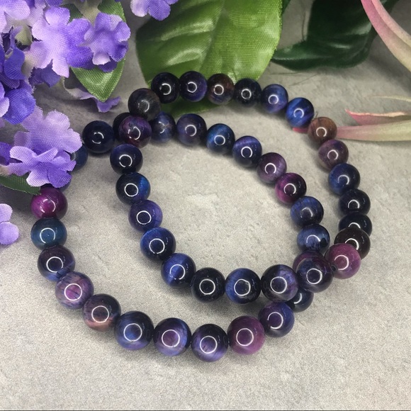Galaxy Tigers eye crystal/gemstone bracelet - Picture 2 of 5